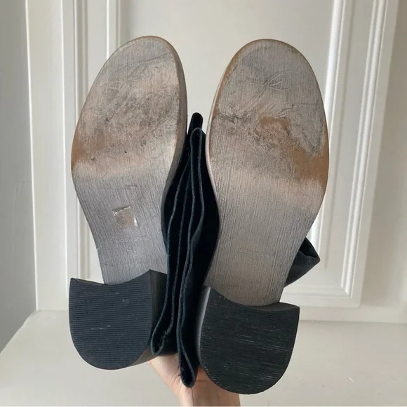 Free People Essential Tall Slouch Boots Black Leather Sz 40 - Picture 9 of 10